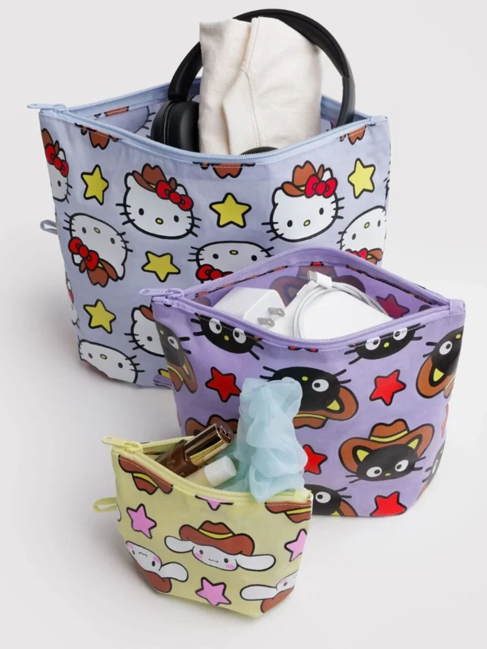 NWT Baggu Go Pouch Set - Hello Kitty & Friends Western (Cinnamoroll, Chococat)